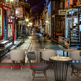Tranh dán tường cho quán cafe 3d fm582