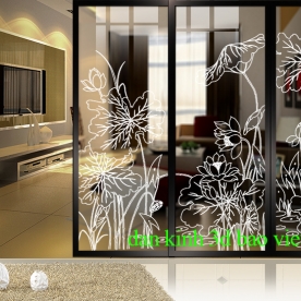 Decal dán kính nghệ thuật trong suốt glass126