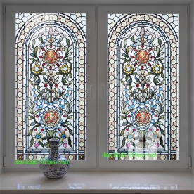 Tranh dán kính 3d 2 mặt hoa văn cổ điển k592