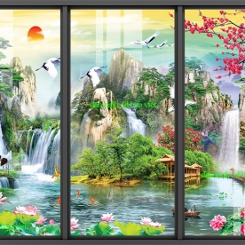 Tranh dán kính 3d 2 mặt phong cảnh ft165