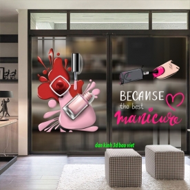 Decal dán kính cao cấp nails spa se196