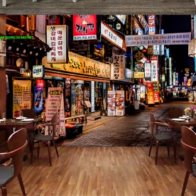 Tranh dán tường cho quán cafe fm622