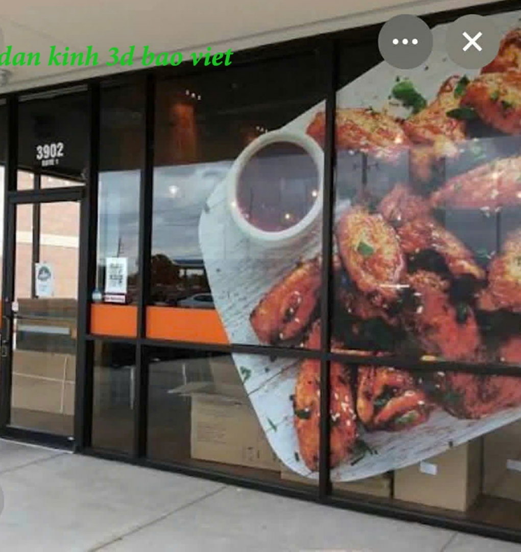 Decal dán kính cao cấp 3d trong suốt cho quán ăn si202