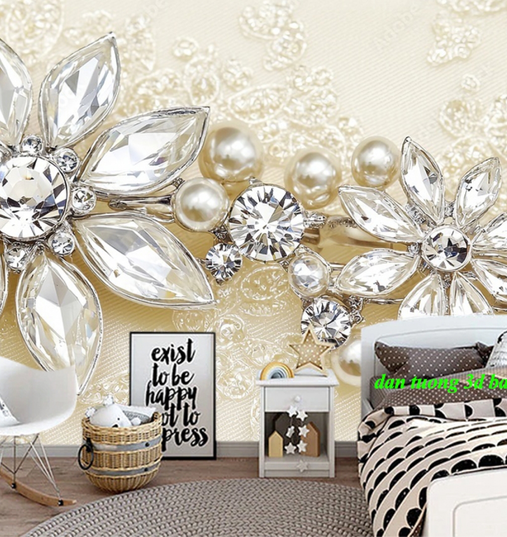 Giấy dán tường phòng ngủ 3d giả ngọc n2026-79