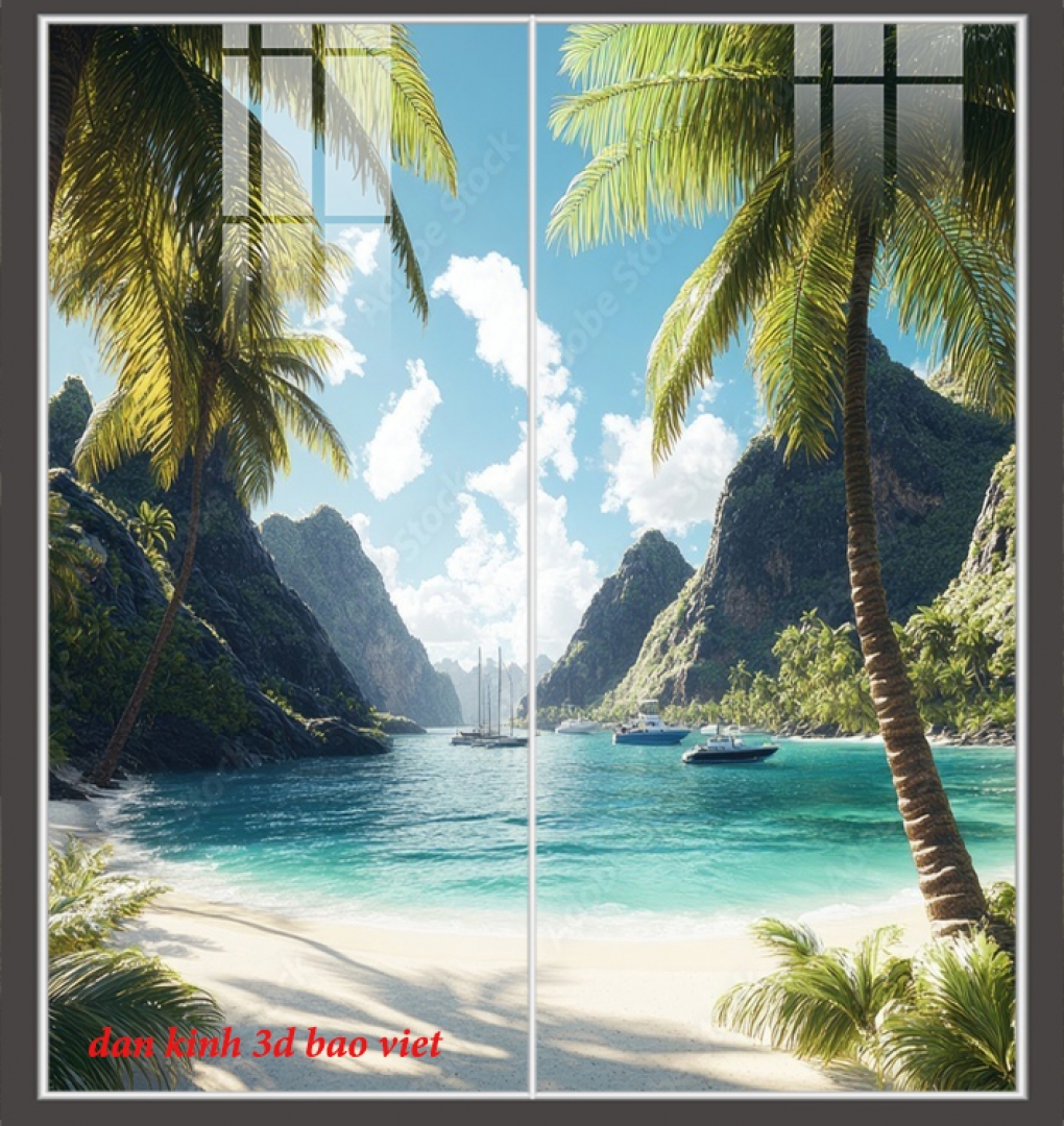 Tranh dán kính 3d 2 mặt n2026-104