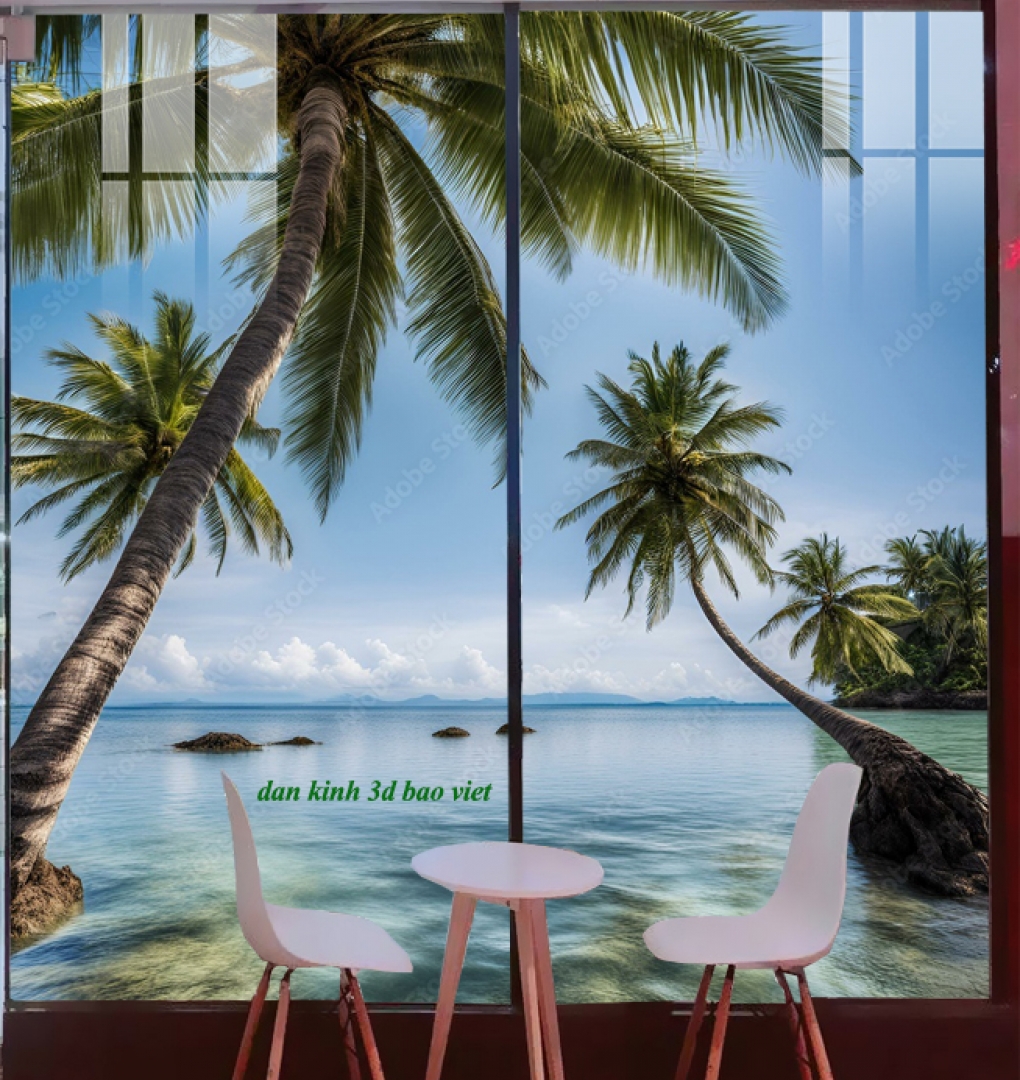 Tranh dán kính 3d 2 mặt phong cảnh n2026-64