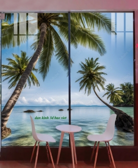 Tranh dán kính 3d 2 mặt phong cảnh n2026-64