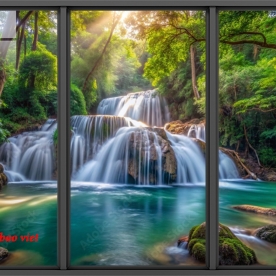 Tranh dán kính 3d 2 mặt phong cảnh s2026-100