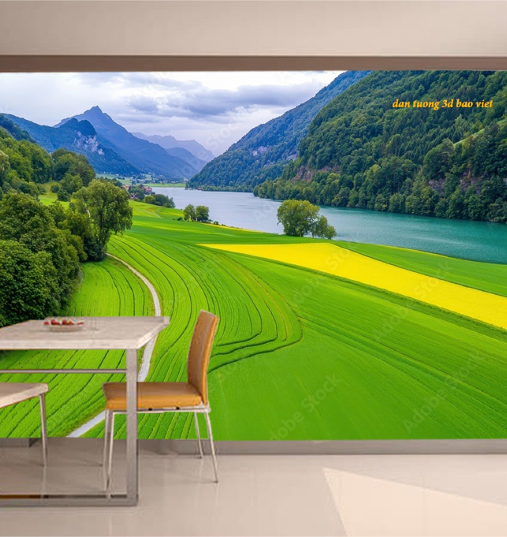 Tranh dán tường phong cảnh sông núi n2026-98
