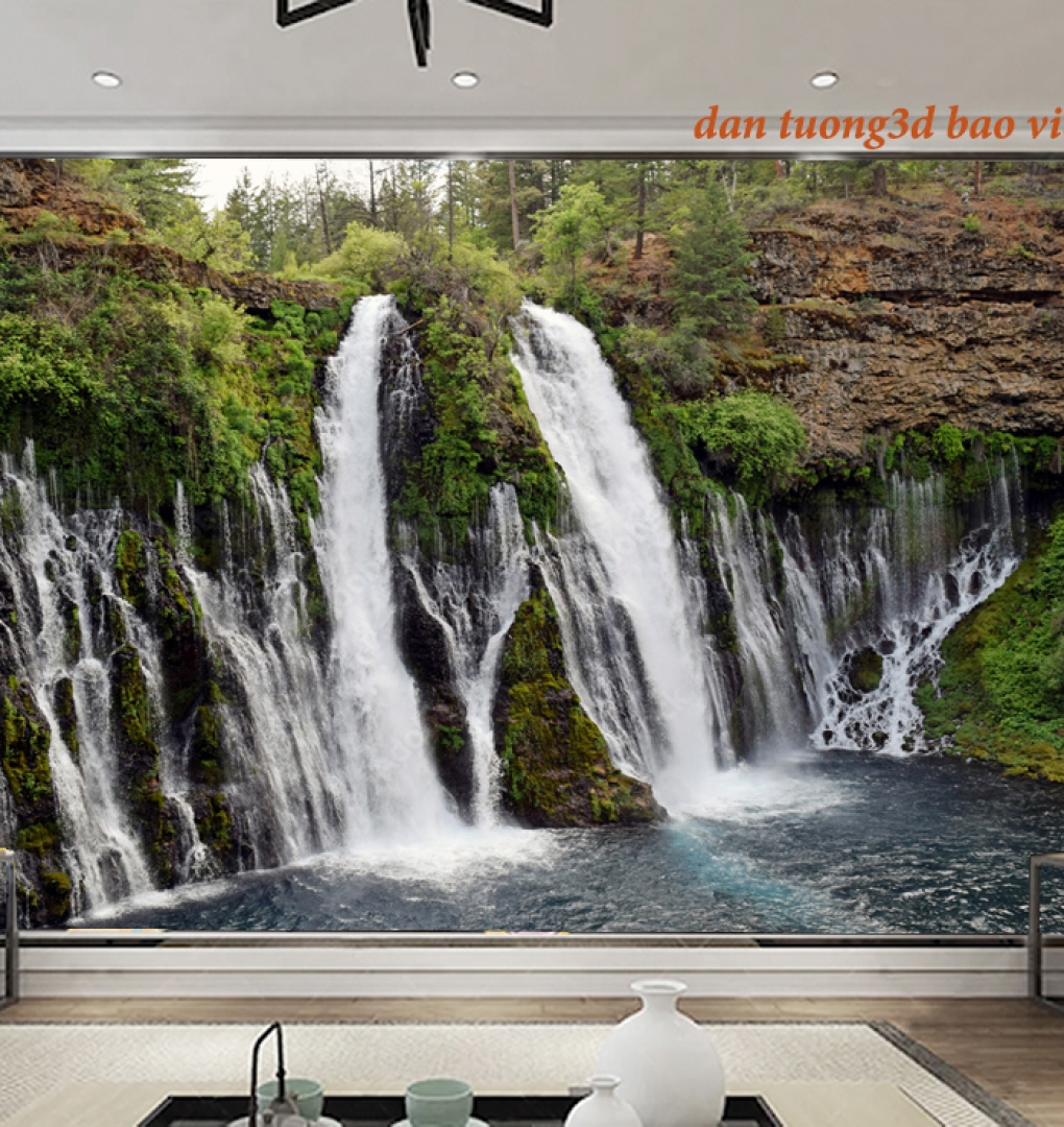 Tranh dán tường thác nước 3d n2026-86