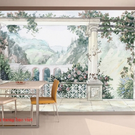 Tranh dán tường cho quán cafe fm525