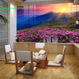 Tranh dán tường sông núi dán kính 3d me408