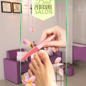 Decal dán kính cao cấp 3d cho tiệm nails spa se123