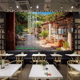 Tranh dán tường cho quán cafe 3d n2003-103