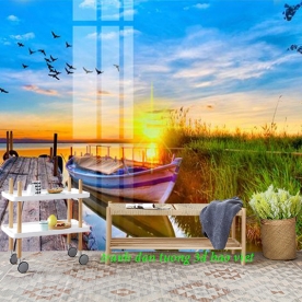 Tranh dán tường phong cảnh sông núi n2003-82