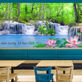 Tranh dán tường thác nước 3d w216