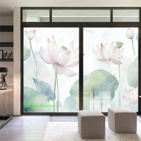 Tranh dán kính 3d 2 mặt hoa sen n2004-67