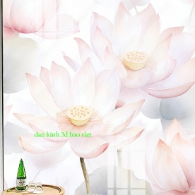 Tranh dán kính 3d 2 mặt hoa sen n2004-73