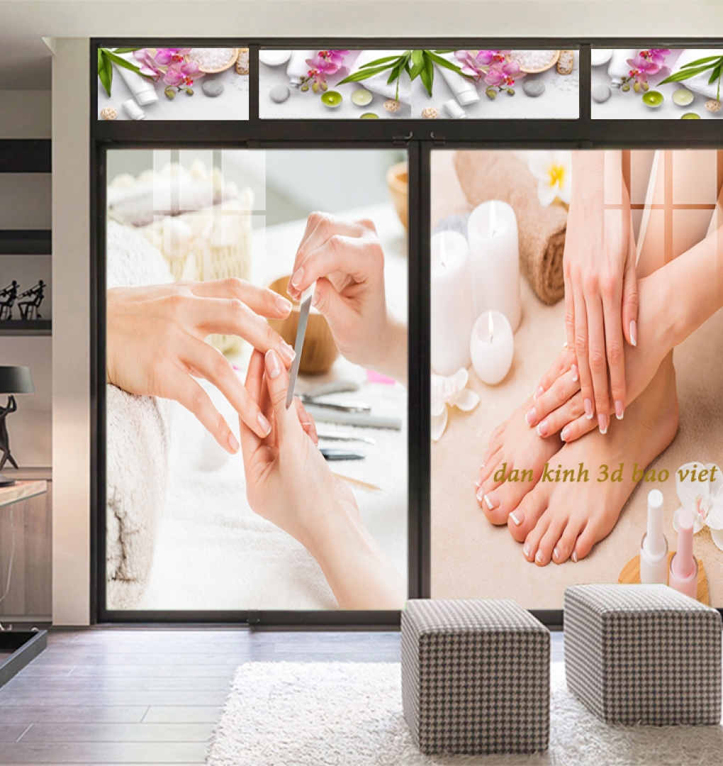 Decal dán kính cao cấp nails spa nails055