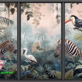 Tranh dán kính 3d 2 mặt tropical n2005-224