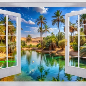 Tranh dán tường cửa sổ 3d n2005-228