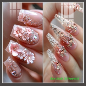 Decal dán kính cao cấp 3d nail spa n2026-122