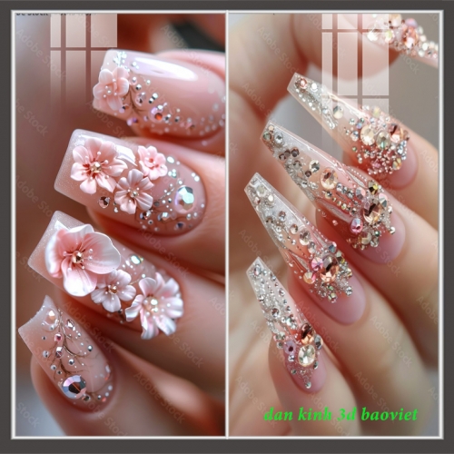 Decal dán kính cao cấp 3d nail spa n2026-122