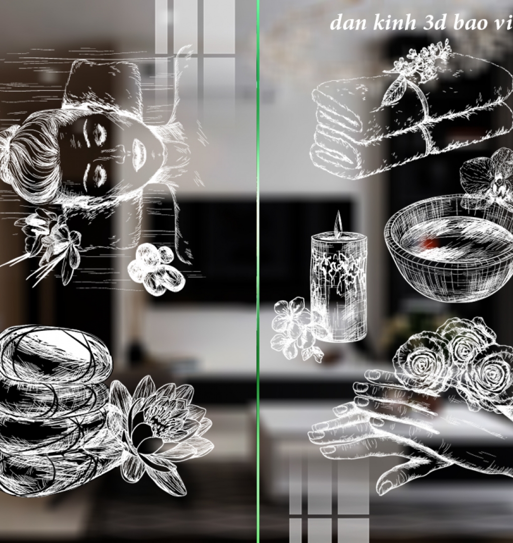 Decal dán kính cao cấp 3d trong suốt nail spa se210