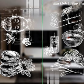 Decal dán kính cao cấp 3d trong suốt nail spa se210