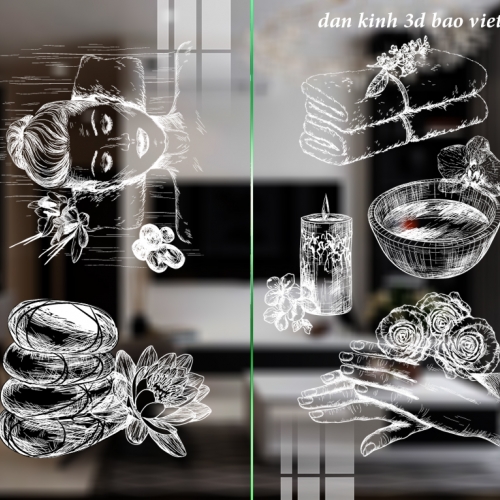 Decal dán kính cao cấp 3d trong suốt nail spa se210