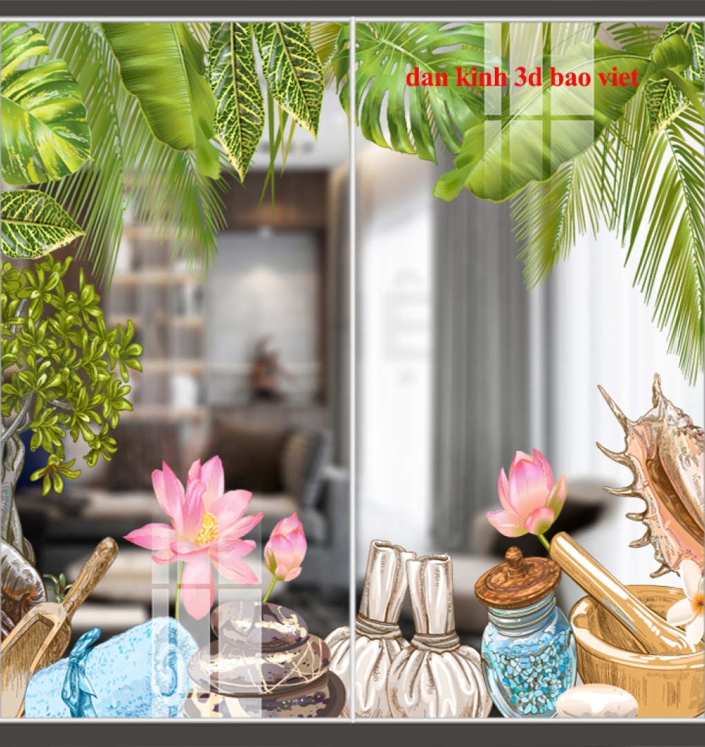 Decal dán kính cao cấp nail spa si160