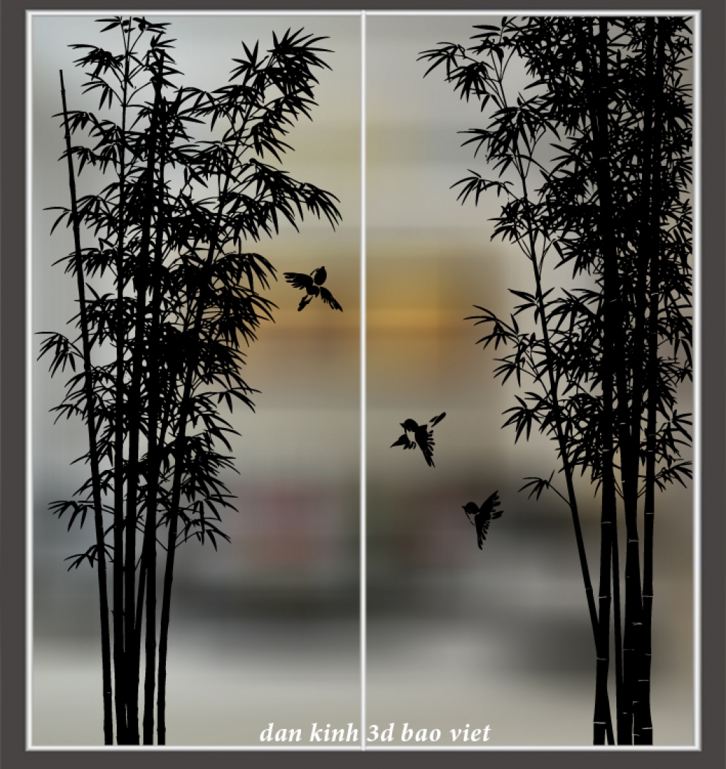 Decal dán kính mờ nghệ thuật glass195