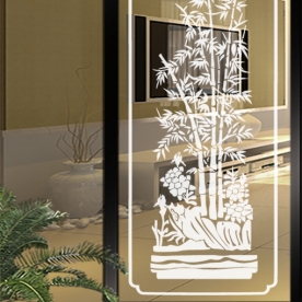 Decal dán kính nghệ thuật 3d trong suốt glass196