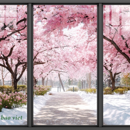 Tranh dán kính 3d 2 mật n2026-146