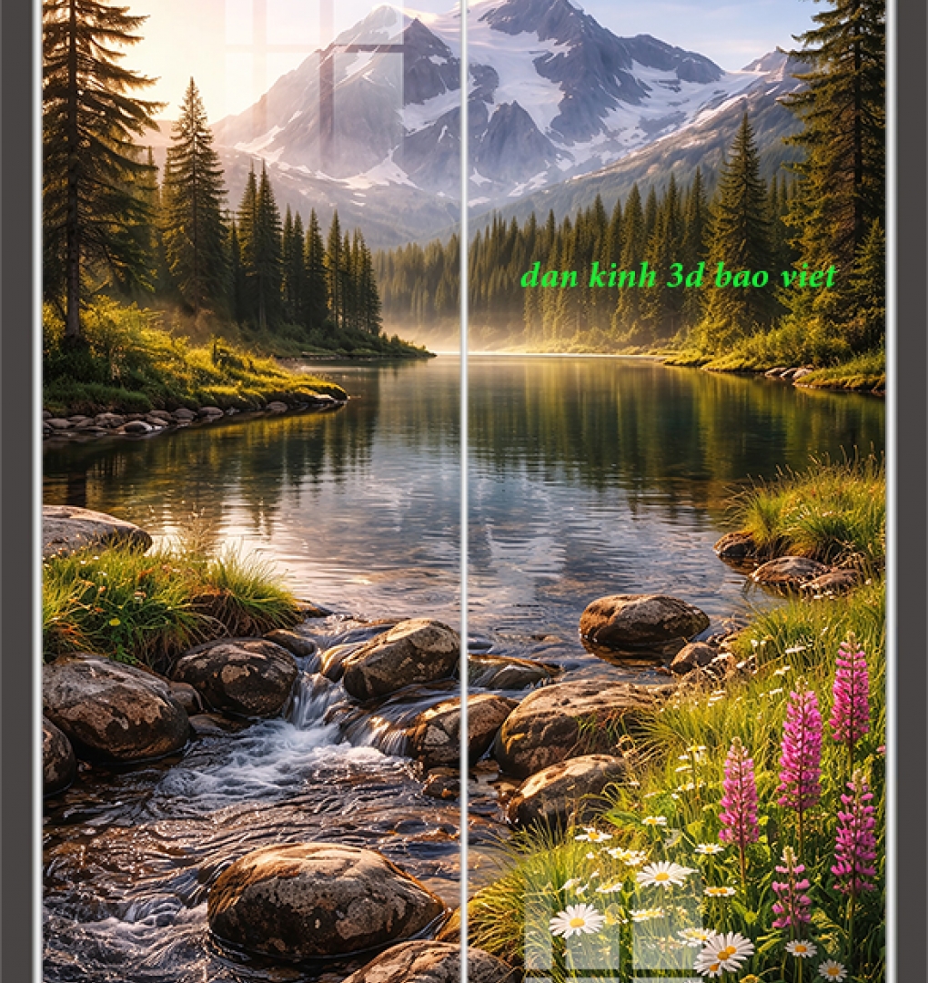 Tranh dán kính 3d 2 mặt phong cảnh k624