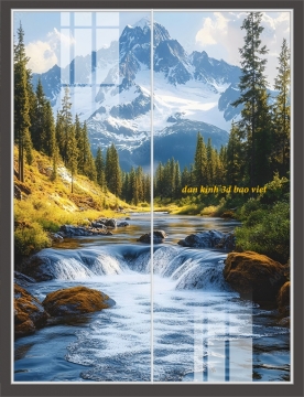 Tranh dán kính 3d 2 mặt phong cảnh n2026-144