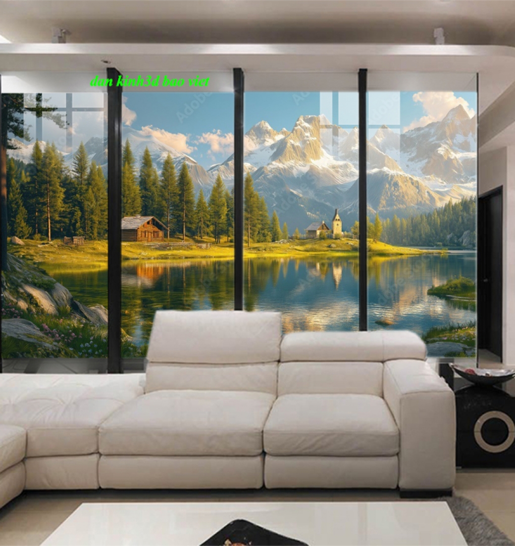 Tranh dán kính 3d 2 mặt phong cảnh n2026-160