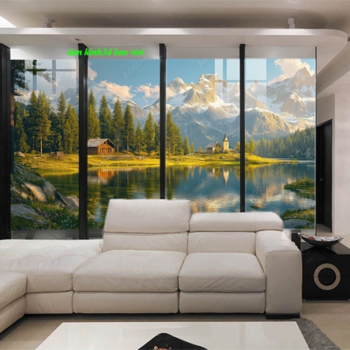 Tranh dán kính 3d 2 mặt phong cảnh n2026-160