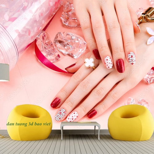 Tranh dán tường 3d cho tiệm nail spa n2026-128
