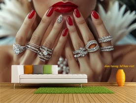 Tranh dán tường 3d tiệm nail spa n2026-148