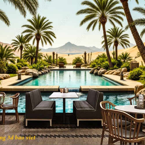 Tranh dán tường cho quán cafe 3d m2026-142