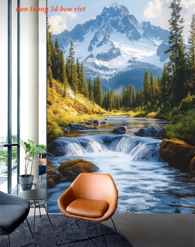 Tranh dán tường sông núi 3d m2026-143