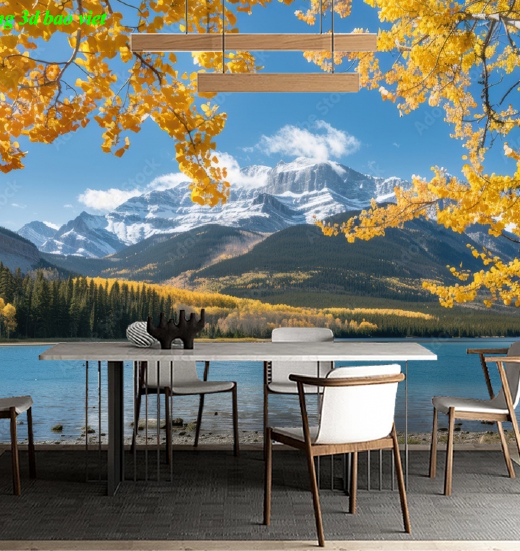 Tranh dán tường sông núi 3d n2026-155