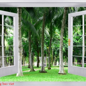Tranh dán tường cửa sổ 3d tr339