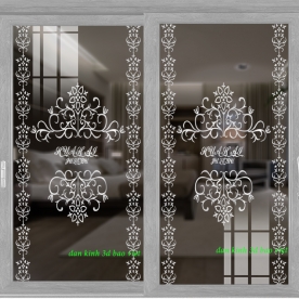 Decal dán kính nghệ thuật 3d glass090
