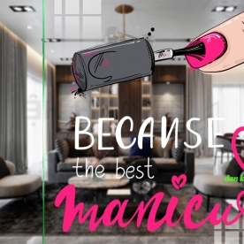 Decal dán kính cao cấp 3d trong suốt cho tiệm nails se168