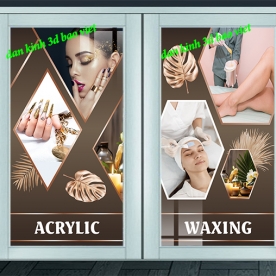 Tranh dán kính 3d 2 mặt cho tiệm nails spa nails042