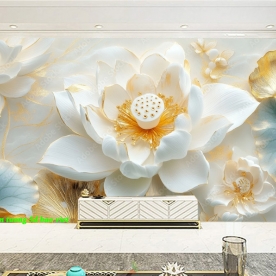 Giấy dán tường 3d hoa sen n2005-255