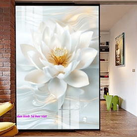 Tranh dán kính 3d 2 mặt hoa sen n2005-254