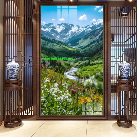 Tranh dán kính 3d 2 mặt phong cảnh k604